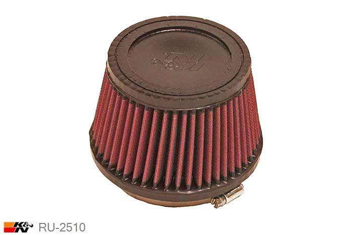 102mm aansluitdiameter, RU-2510, K&N Luchtfilter Universeel, Conisch, Lengte filter 89mm, Buitendiameter onder 137mm, Buitendiameter kap 111mm, Rubber kap, Lengte flens 16mm, 0 mm