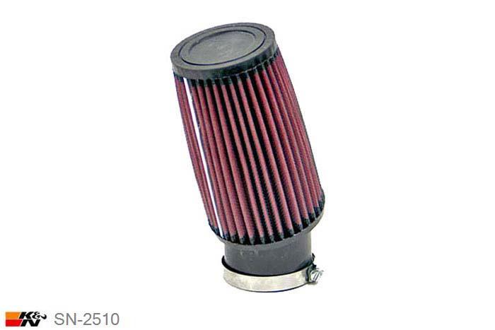 62mm aansluitdiameter, SN-2510, K&N Luchtfilter Universeel, Conisch, Lengte filter 152mm, Buitendiameter onder 95mm, Buitendiameter kap 76mm, Rubber kap, Lengte flens 51mm, 20 graden hoek, 0 mm