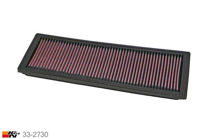 33-2730 K&N Luchtfilter Lengte 378 mm, Breedte 141 mm, Fiat Punto 1.6, 88/1990PK, 1994-1999
