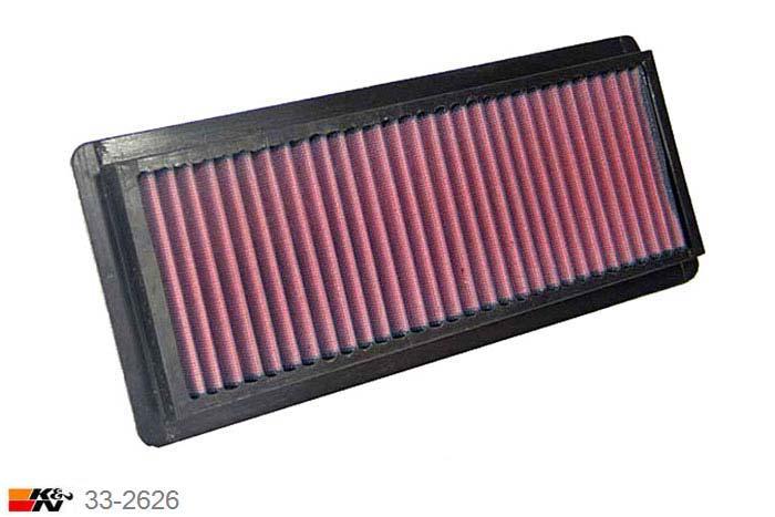 33-2626 K&N Luchtfilter Lengte 350 mm, Breedte 150 mm, Peugeot 807 2.2 HDI, 10/2007-2011