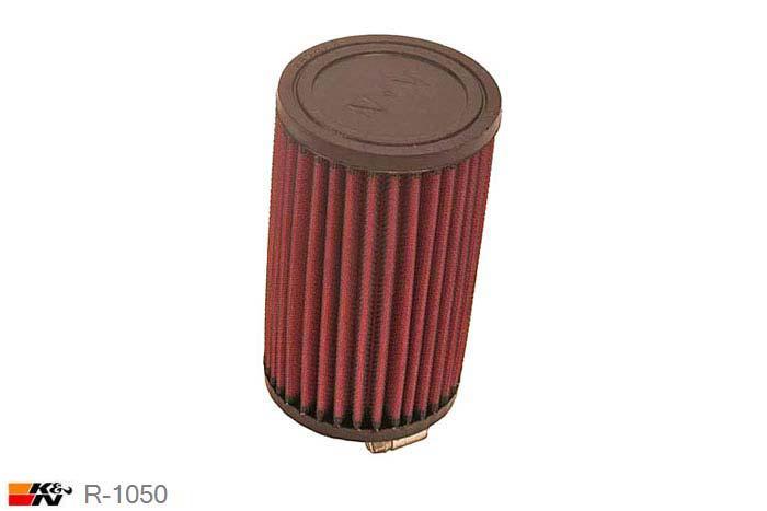 44mm aansluitdiameter, R-1050, K&N Luchtfilter Universeel, Cilindrisch, Lengte filter 152mm, Buitendiameter onder 89mm, Buitendiameter kap 89mm, Rubber kap, Lengte flens 16mm, 0 mm