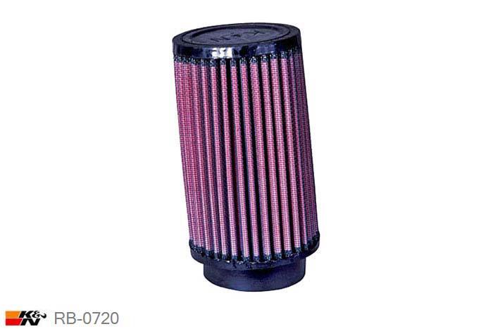 64mm aansluitdiameter, RB-0720, K&N Luchtfilter Universeel, Cilindrisch, Lengte filter 152mm, Buitendiameter onder 89mm, Buitendiameter kap 89mm, Rubber kap, Lengte flens 25mm, 5 graden hoek, 0 mm
