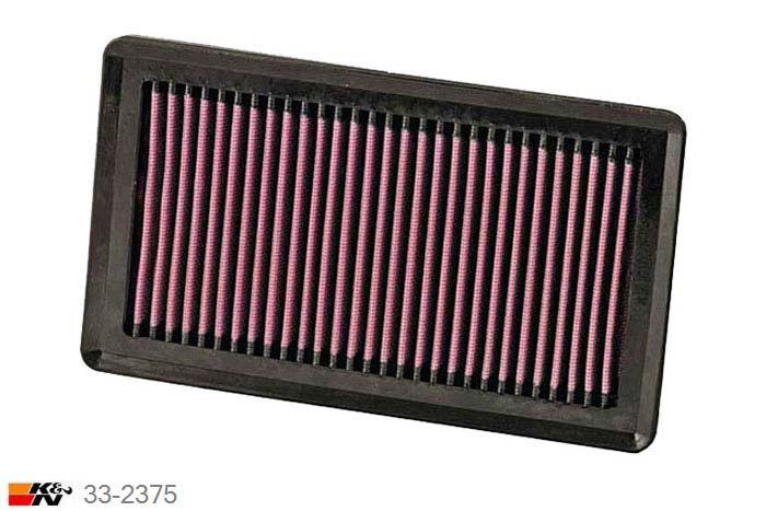 33-2375 K&N Luchtfilter Lengte 232 mm, Breedte 133 mm, Nissan Note 1.6, 2006-2013