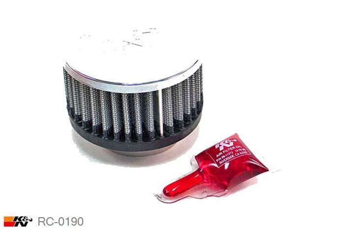 43mm aansluitdiameter, RC-0190, K&N Luchtfilter Universeel, Cilindrisch, Lengte filter 51mm, Buitendiameter onder 89mm, Buitendiameter kap 89mm, Chroom kap, Lengte flens 16mm, 0 mm