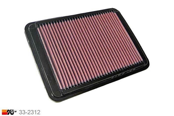 33-2312 K&N Luchtfilter Lengte 262 mm, Breedte 191 mm, Hyundai Santa Fe 3.5 V6, 2004-2006