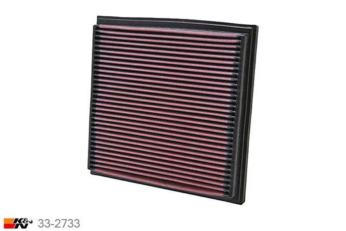 33-2733 K&N Luchtfilter Lengte 235 mm, Breedte 229 mm, BMW 318i 1.9ti EU modellen, 1995-2000