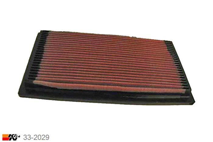 33-2029 K&N Luchtfilter Lengte 306 mm, Breedte 181 mm, Audi 80 2.0 8V, 9/1991-8/1994