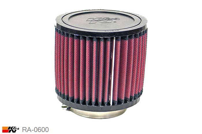 65mm aansluitdiameter, RA-0600, K&N Luchtfilter Universeel, Cilindrisch, Lengte filter 102mm, Buitendiameter onder 114mm, Buitendiameter kap 114mm, Rubber kap, Lengte flens 19mm, 0 mm