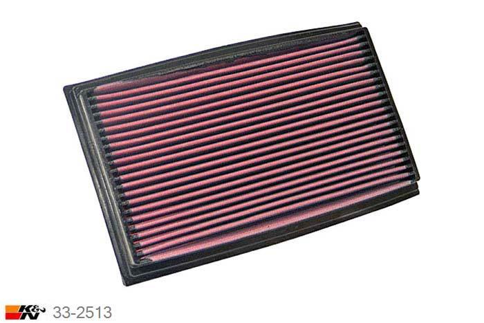33-2513 K&N Luchtfilter Lengte 286 mm, Breedte 167 mm, Mercedes 190 2.0 Diesel W201 Diesel, 72PK, 1983-1993