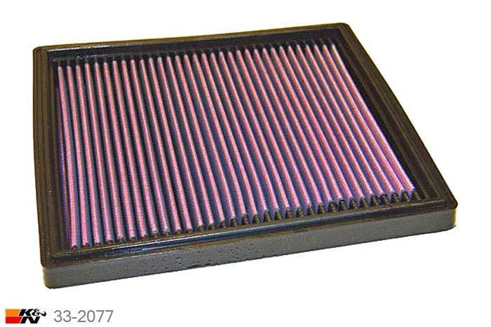 33-2077 K&N Luchtfilter Lengte 248 mm, Breedte 244 mm, Porsche 964 3.6 Carrera, 250/260PK, 1989-1993