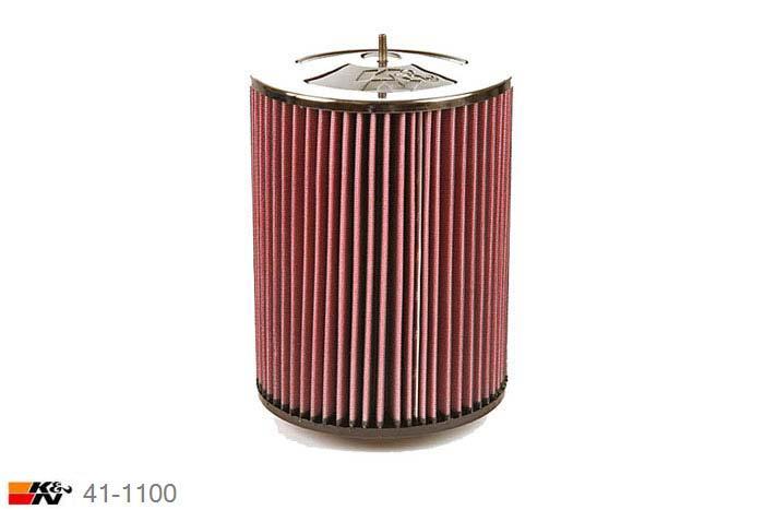 57mm aansluitdiameter, 41-1100, K&N Luchtfilter Universeel, Cilindrisch, Lengte filter 229mm, Buitendiameter onder 178mm, Buitendiameter kap 178mm, Chroom kap, Lengte flens 16mm, 0 mm