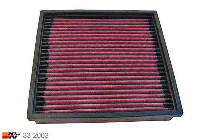 33-2003 K&N Luchtfilter Lengte 210 mm, Breedte 206 mm, VW Polo 1.3, 55PK, 1994-1996