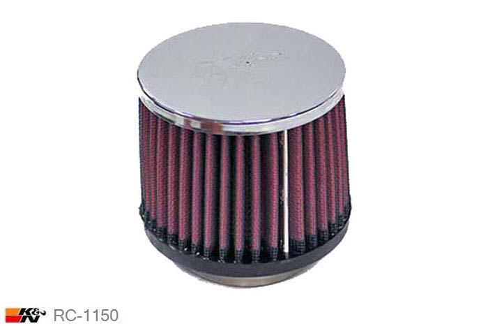 52mm aansluitdiameter, RC-1150, K&N Luchtfilter Universeel, Cilindrisch, Lengte filter 76mm, Buitendiameter onder 89mm, Buitendiameter kap 89mm, Chroom kap, Lengte flens 16mm, 0 mm