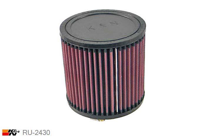76mm aansluitdiameter, RU-2430, K&N Luchtfilter Universeel, Cilindrisch, Lengte filter 127mm, Buitendiameter onder 127mm, Buitendiameter kap 127mm, Rubber kap, Lengte flens 16mm, 0 mm