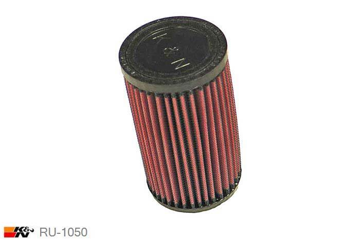 44mm aansluitdiameter, RU-1050, K&N Luchtfilter Universeel, Cilindrisch, Lengte filter 152mm, Buitendiameter onder 89mm, Buitendiameter kap 89mm, Rubber kap, Lengte flens 19mm, 10 graden hoek, 0 mm