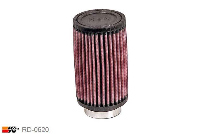 57mm aansluitdiameter, RD-0620, K&N Luchtfilter Universeel, Cilindrisch, Lengte filter 152mm, Buitendiameter onder 89mm, Buitendiameter kap 89mm, Rubber kap, Lengte flens 16mm, 0 mm