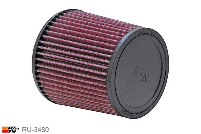 114mm aansluitdiameter, RU-3480, K&N Luchtfilter Universeel, Conisch, Lengte filter 152mm, Buitendiameter onder 149mm, Buitendiameter kap 127mm, Rubber kap, Lengte flens 16mm, 0 mm