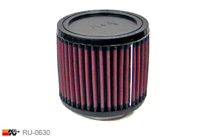 57mm aansluitdiameter, RU-0630, K&N Luchtfilter Universeel, Cilindrisch, Lengte filter 102mm, Buitendiameter onder 114mm, Buitendiameter kap 114mm, Rubber kap, Lengte flens 16mm, 0 mm