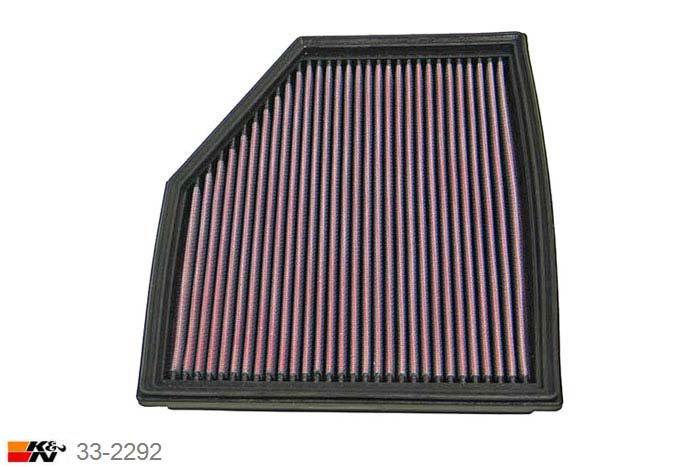 33-2292 K&N Luchtfilter, BMW 530i 3.0 E65 E60/F10, 231/258/272PK, 2003-2010