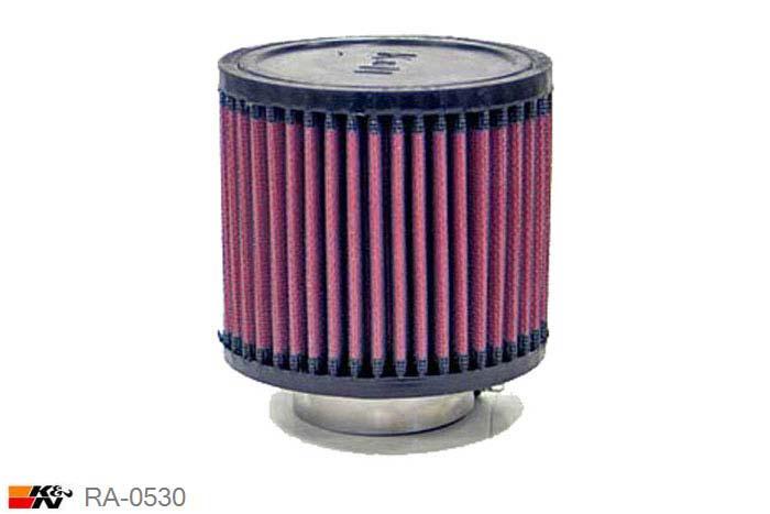 52mm aansluitdiameter, RA-0530, K&N Luchtfilter Universeel, Cilindrisch, Lengte filter 102mm, Buitendiameter onder 114mm, Buitendiameter kap 114mm, Rubber kap, Lengte flens 22mm, 0 mm