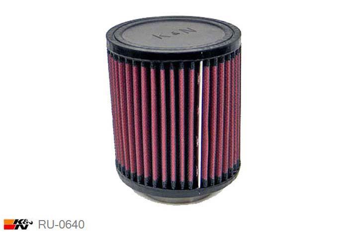 57mm aansluitdiameter, RU-0640, K&N Luchtfilter Universeel, Cilindrisch, Lengte filter 127mm, Buitendiameter onder 114mm, Buitendiameter kap 114mm, Rubber kap, Lengte flens 16mm, 0 mm