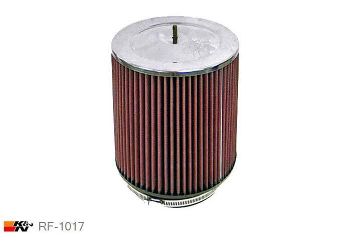 152mm aansluitdiameter, RF-1017, K&N Luchtfilter Universeel, Conisch, Lengte filter 203mm, Buitendiameter onder 191mm, Buitendiameter kap 178mm, Chroom kap, Lengte flens 25mm, 0 mm