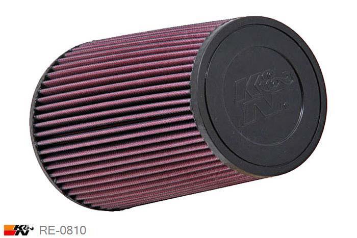 76mm aansluitdiameter, RE-0810, K&N Luchtfilter Universeel, Conisch, Lengte filter 229mm, Buitendiameter onder 152mm, Buitendiameter kap 117mm, Rubber kap, Lengte flens 44mm, 0 mm