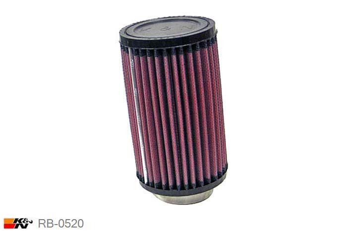 54mm aansluitdiameter, RB-0520, K&N Luchtfilter Universeel, Cilindrisch, Lengte filter 152mm, Buitendiameter onder 89mm, Buitendiameter kap 89mm, Rubber kap, Lengte flens 25mm, 5 graden hoek, 0 mm