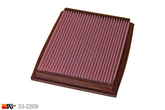 33-2209 K&N Luchtfilter Lengte 262 mm, Breedte 210 mm, Audi A4 1.6 16V, 102PK, 2001-2008