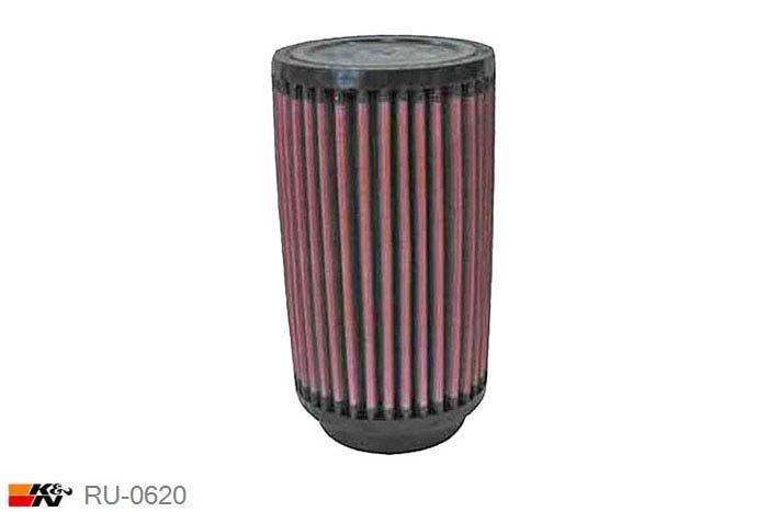 57mm aansluitdiameter, RU-0620, K&N Luchtfilter Universeel, Cilindrisch, Lengte filter 152mm, Buitendiameter onder 89mm, Buitendiameter kap 89mm, Rubber kap, Lengte flens 16mm, 0 mm