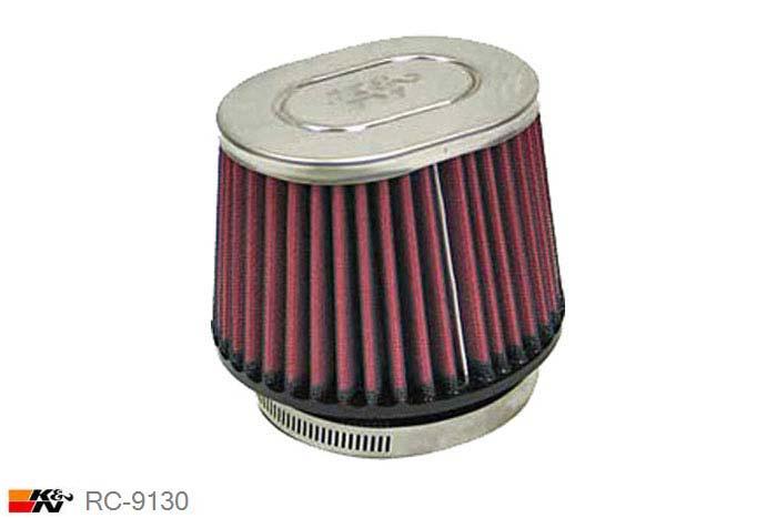 81mm aansluitdiameter, RC-9130, K&N Luchtfilter Universeel, Cilindrisch, Lengte filter 113mm, Buitendiameter onder 125mm, Buitendiameter kap 125mm, Chroom kap, Lengte flens 25mm, 0 mm
