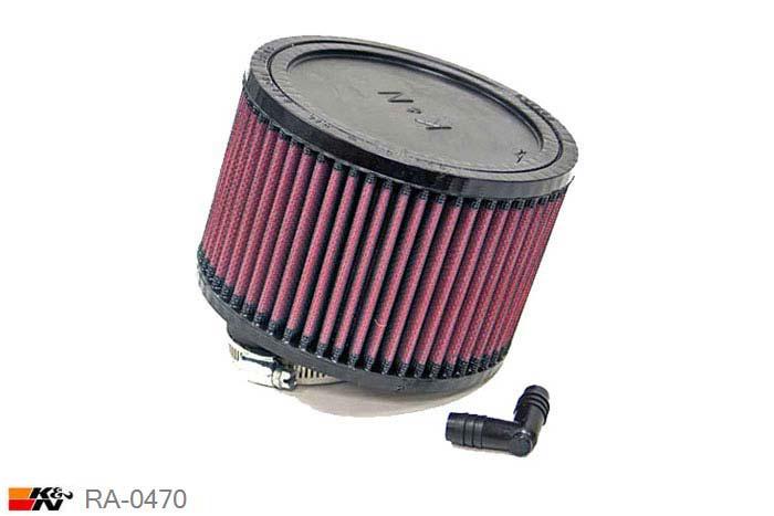 52mm aansluitdiameter, RA-0470, K&N Luchtfilter Universeel, Cilindrisch, Lengte filter 102mm, Buitendiameter onder 149mm, Buitendiameter kap 149mm, Rubber kap, Lengte flens 22mm, 29 mm