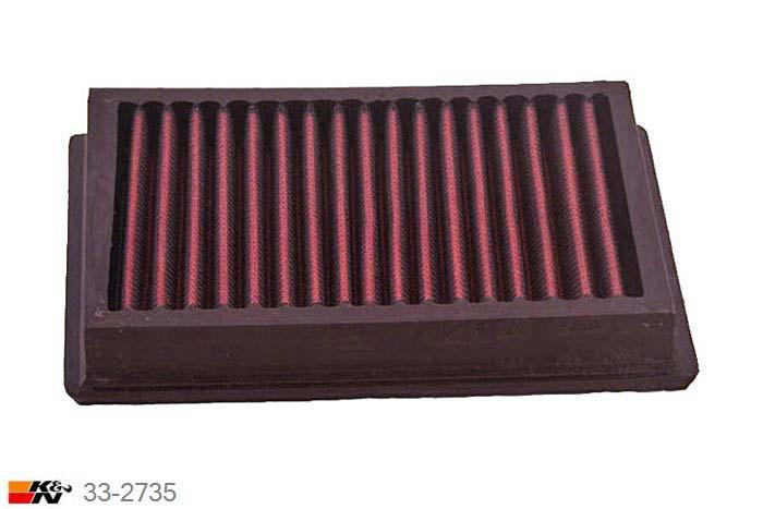 33-2735 K&N Luchtfilter Lengte 201 mm, Breedte 141 mm, Ford Fiesta 1.8 D Diesel, 60PK, 1994-12/1995