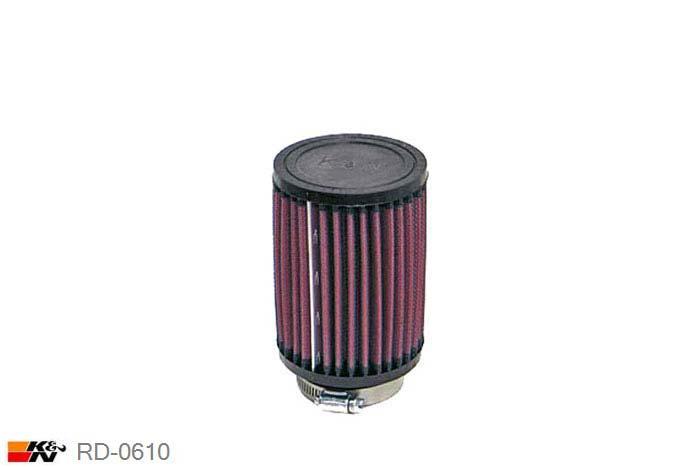 57mm aansluitdiameter, RD-0610, K&N Luchtfilter Universeel, Cilindrisch, Lengte filter 127mm, Buitendiameter onder 89mm, Buitendiameter kap 89mm, Rubber kap, Lengte flens 16mm, 0 mm