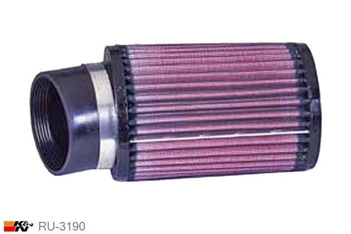 70mm aansluitdiameter, RU-3190, K&N Luchtfilter Universeel, Cilindrisch, Lengte filter 152mm, Buitendiameter onder 102mm, Buitendiameter kap 102mm, Rubber kap, Lengte flens 51mm, 20 graden hoek, 0 mm