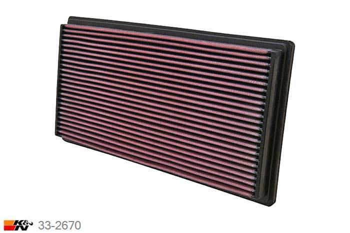 33-2670 K&N Luchtfilter Lengte 346 mm, Breedte 181 mm, Volvo C70 2.4 20V, 165/170PK, 1998-2003