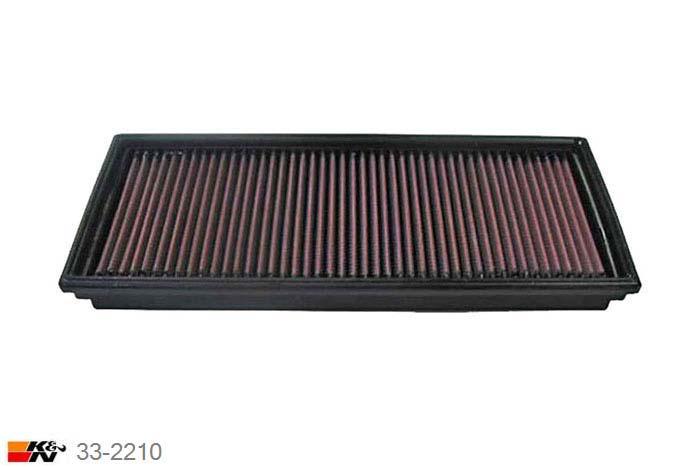 33-2210 K&N Luchtfilter Lengte 332 mm, Breedte 141 mm, Ford Mondeo 2.0, 90/115/130/145PK, 2000-2006