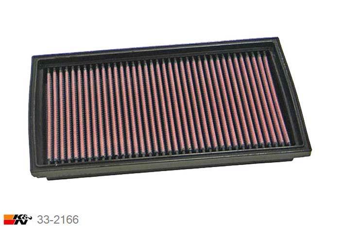 33-2166 K&N Luchtfilter Lengte 278 mm, Breedte 157 mm, Saab 9-mrt 2.0, 130PK, 1997-1998