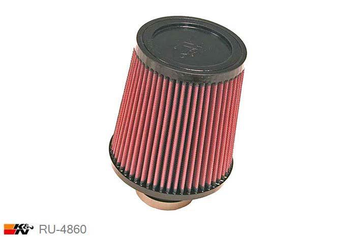 64mm aansluitdiameter, RU-4860, K&N Luchtfilter Universeel, Conisch, Lengte filter 165mm, Buitendiameter onder 152mm, Buitendiameter kap 127mm, Rubber kap, Lengte flens 51mm, 0 mm