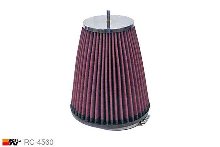 83mm aansluitdiameter, RC-4560, K&N Luchtfilter Universeel, Conisch, Lengte filter 168mm, Buitendiameter onder 146mm, Buitendiameter kap 89mm, Chroom kap, Lengte flens 19mm, 13 mm