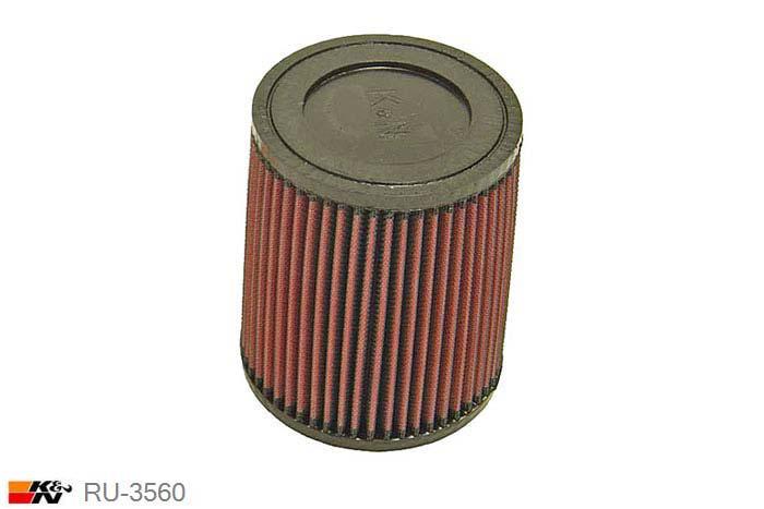 57mm aansluitdiameter, RU-3560, K&N Luchtfilter Universeel, Conisch, Lengte filter 152mm, Buitendiameter onder 130mm, Buitendiameter kap 117mm, Rubber kap, Lengte flens 16mm, 0 mm