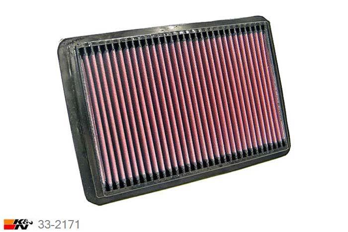 33-2171 K&N Luchtfilter Lengte 244 mm, Breedte 167 mm, Fiat Bravo 1.2 16V oe# 46481588, 80/82PK, 1998-2001