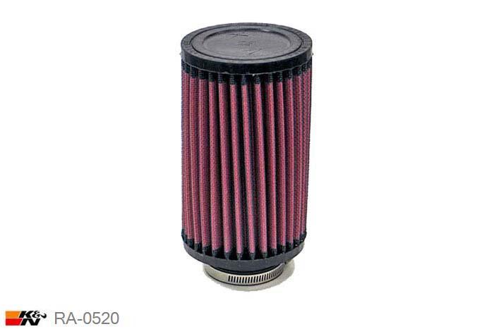 52mm aansluitdiameter, RA-0520, K&N Luchtfilter Universeel, Cilindrisch, Lengte filter 152mm, Buitendiameter onder 89mm, Buitendiameter kap 89mm, Rubber kap, Lengte flens 22mm, 0 mm