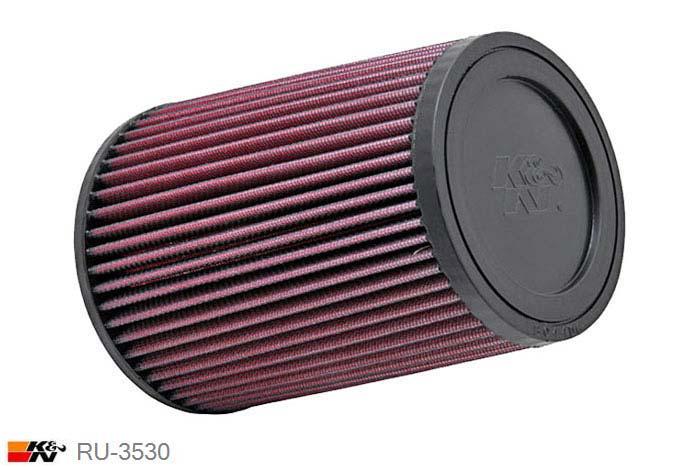 95mm aansluitdiameter, RU-3530, K&N Luchtfilter Universeel, Conisch, Lengte filter 178mm, Buitendiameter onder 137mm, Buitendiameter kap 111mm, Rubber kap, Lengte flens 16mm, 0 mm