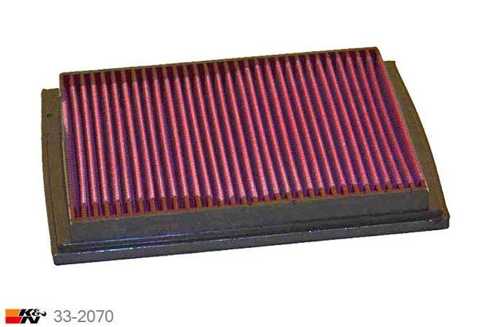 33-2070 K&N Luchtfilter Lengte 235 mm, Breedte 175 mm, BMW 520i 2.2 E39, 2000-2005