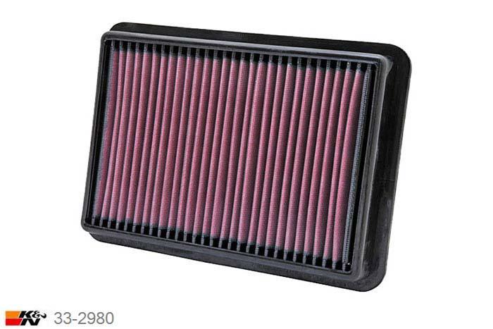 33-2980 K&N Luchtfilter, Nissan Navara 2.5 oe # 16546EB70A, 2005-2011
