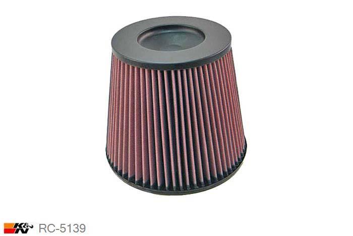152mm aansluitdiameter, RC-5139, K&N Luchtfilter Universeel, Conisch, Lengte filter 191mm, Buitendiameter onder 229mm, Buitendiameter kap 168mm, Chroom kap, Lengte flens 29mm, 0 mm