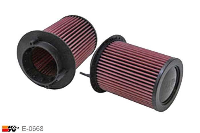 E-0668 K&N Luchtfilter, Audi R8 4.2 = set van 2 stuks, 2008-2014