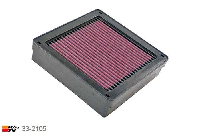 33-2105 K&N Luchtfilter Lengte 211 mm, Breedte 205 mm, Mitsubishi Lancer 1.3, 82PK, 10/2003-2008
