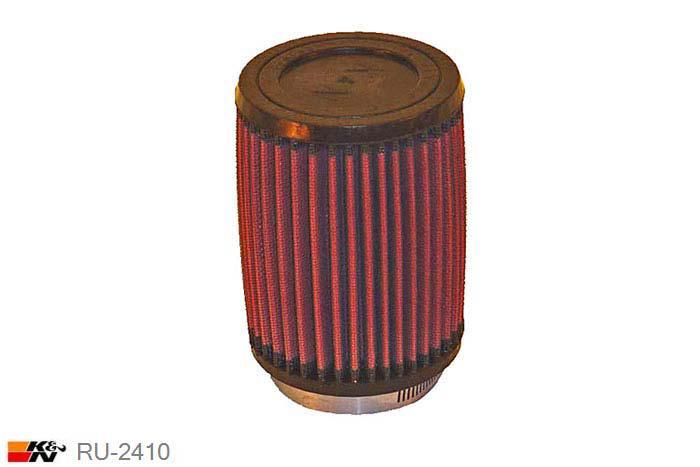 73mm aansluitdiameter, RU-2410, K&N Luchtfilter Universeel, Cilindrisch, Lengte filter 137mm, Buitendiameter onder 102mm, Buitendiameter kap 102mm, Rubber kap, Lengte flens 16mm, 0 mm